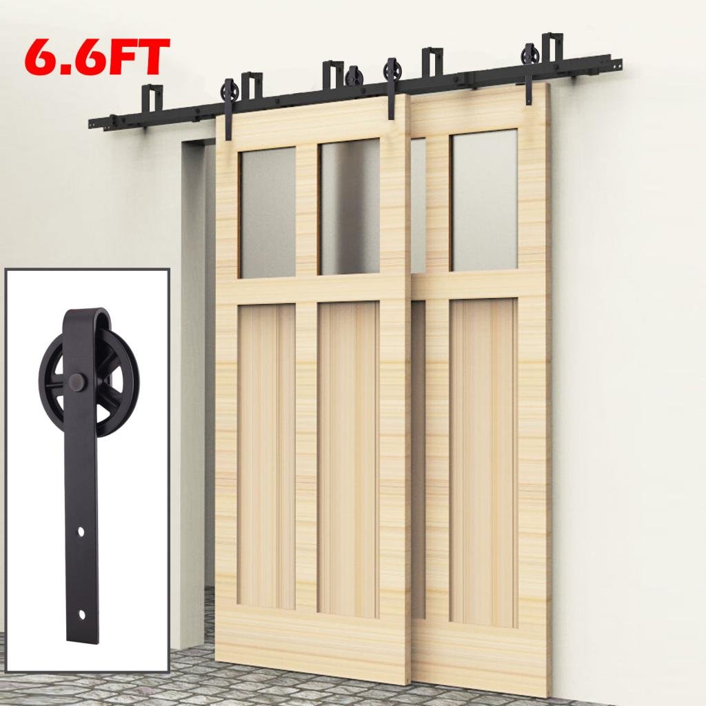 Buy Artist Hand 6.6ft Bypass Sliding Barn Door Hardware Kit for Double