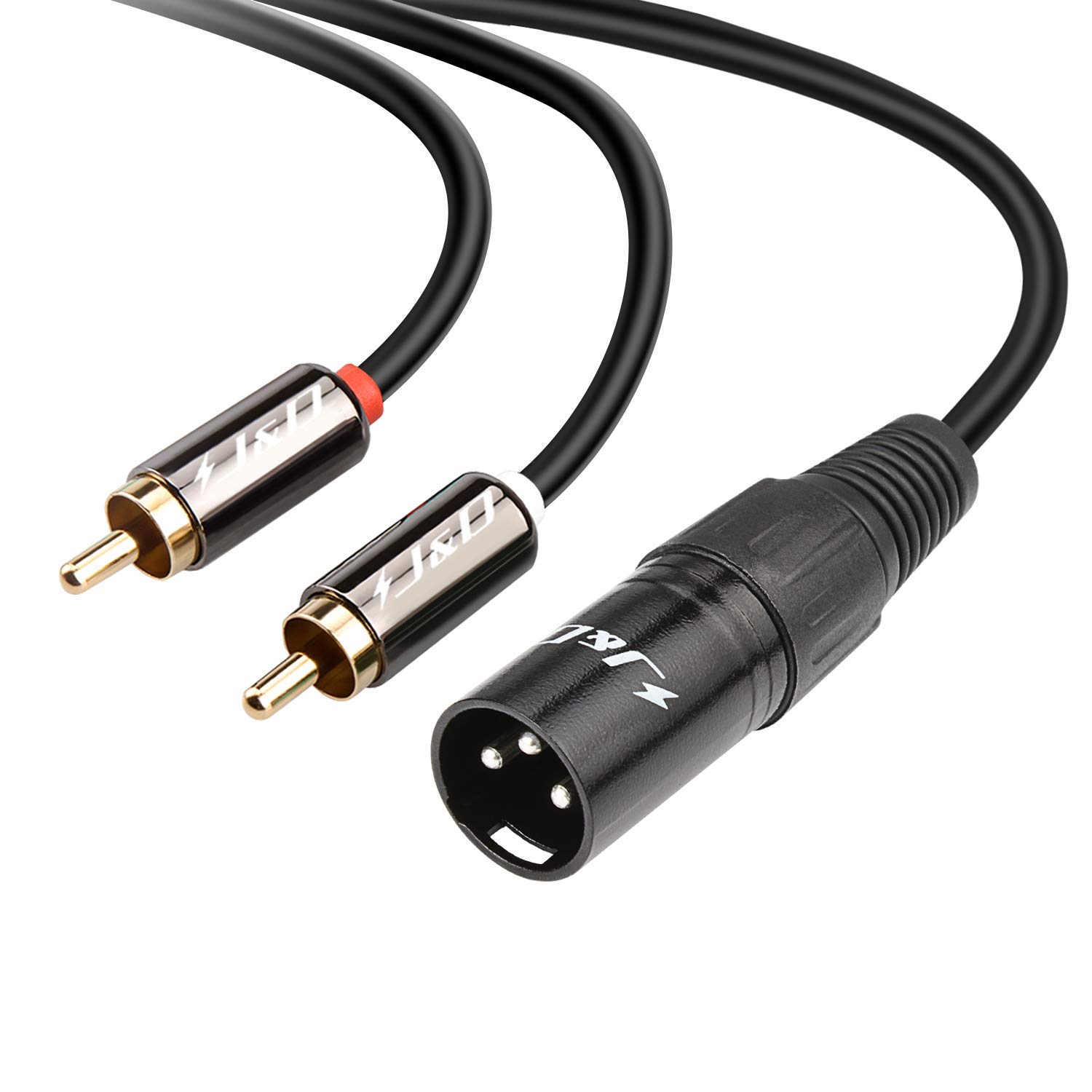 J&D Cavo 2 RCA A 2 XLR Maschi 1,8m - Collegamento Audio Per Altoparlanti E Amplificatori - Foto 2