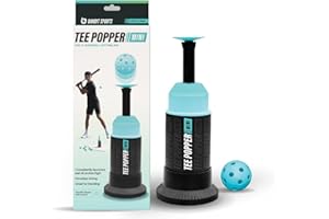 Bandit Sports Baseball Training Mini Tee Popper, Hitting Tee for Perfect Swings, Batting Machine for Practicing Hitting Without a Pitcher (1 Popper Ball Included)