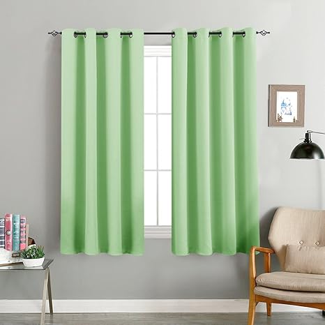 Topick Light Blocking Green Blackout Curtains Room Darkening