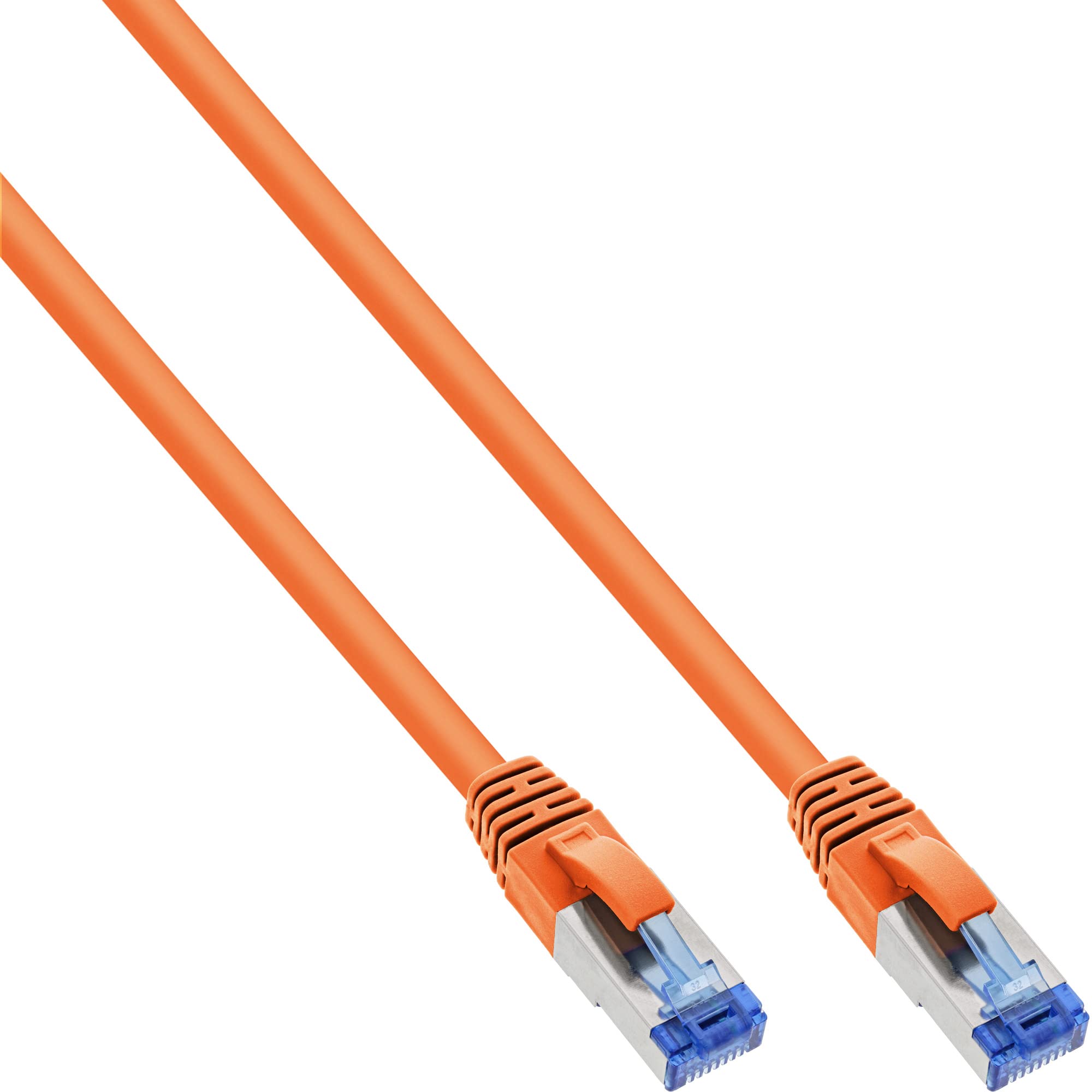 InLine® Patch Cable S/FTP (PiMf), Cat.6A, 500MHz, Halogen-, Copper, Orange, 20 m
