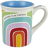 Enesco Our Name is Mud Too Blessed Rainbow Mug, 4.53 inch-Height, Multicolor, 16 oz