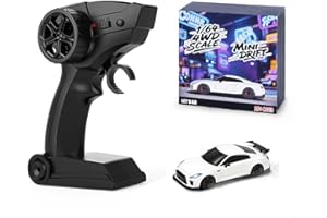 2.4G 4CH 1:64 Mini RC Drift Car, Desktop 4WD RC Drift Car with Duplex LED Light Set, Proportional Throttle & Steering & 2-Spe