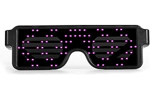 12VMONSTER PINK LED Flash Glasses 8 Adjustable Patterns Luminous Flashing Shades Eye Wear For Birthday Party Corporate Events Raves Music Festivals Nightclubs Concerts Weddings Dancing Group Fitness Great Gift