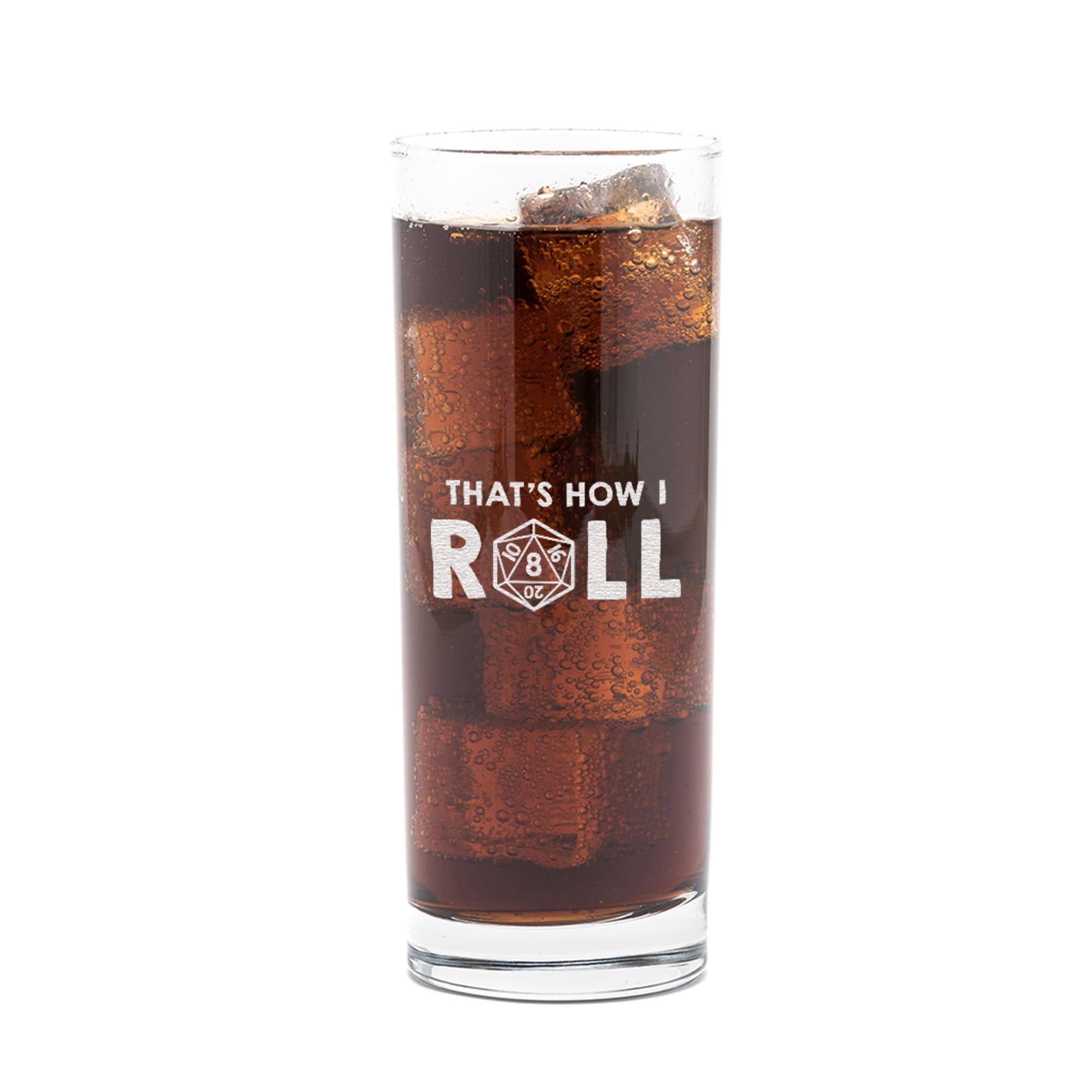 Engraved 'That's How I Roll' DND Highball Glass | Dungeons and Dragons Gifts For DM Dungeon Master | Drinking Gifts For Friends | Gift For RPG Player — image 1