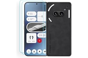 S YTALAND Ytaland for Nothing Phone 2a Case,with 2 x Tempered Glass Screen Protector. (3 in 1) PU Leather Silm Shockproof Bumper Protective Phone Cover (Black)