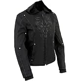 Milwaukee Leather Women's Textile Motorcycle Riders Jacket with Hoodie - Year Round Wear