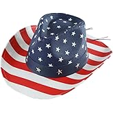 TUREVIEW Western Cowboy Cowgirl Sun Hat Printed Outback Straw Hat with Shapeable Wide Brim and Belt Buckle