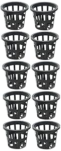 Minerva Naturals Plastic Hydroponic/Orchid Plant Pots, 3.5Inch Dia, Set Of 10 (Black Color)