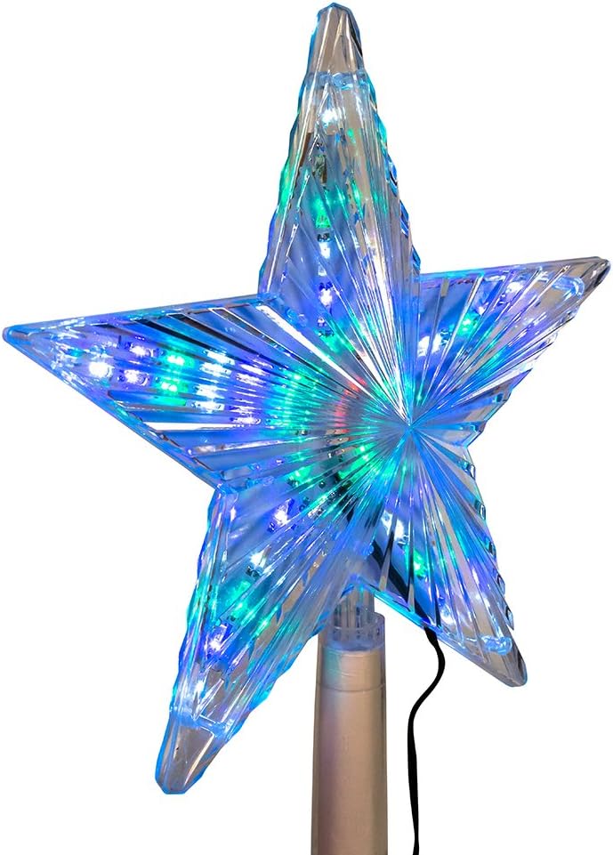 Tree Toppers - Kurt Adler Color-Changing LED Star Treetop, 8.5-Inch