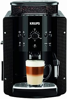 Krups EA8108 Kaffeevollautomat (automatische Reinigung, 2-Tassen-Funktion, Milchsystem mit CappucinoPlus-Düse, 15 bar, Kaffeemaschine, Espresso, Kaffeeautomat) schwarz