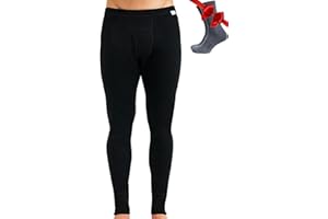 MERINO.TECH Merino Wool Base Layer Mens Bottom Pants 100% Merino Wool Heavyweight, Midweight, Lite Thermal Underwear Long Johns and Socks