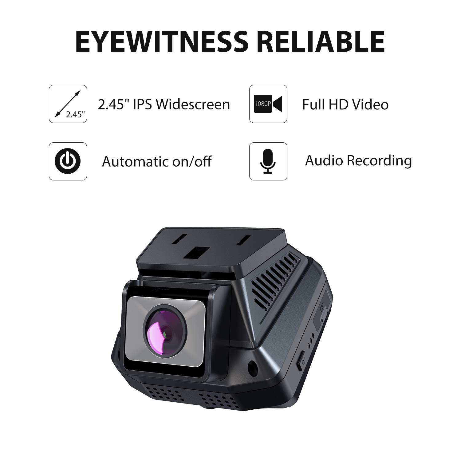 NATOL Dash Cam Full HD 1080P con Super Visione Notturna, Mini Telecamera per Auto, 170º Grandangolo, Registrazione in Loop, G-Sensor, Modo di Parcheggio e Rilevatore di Movimenti