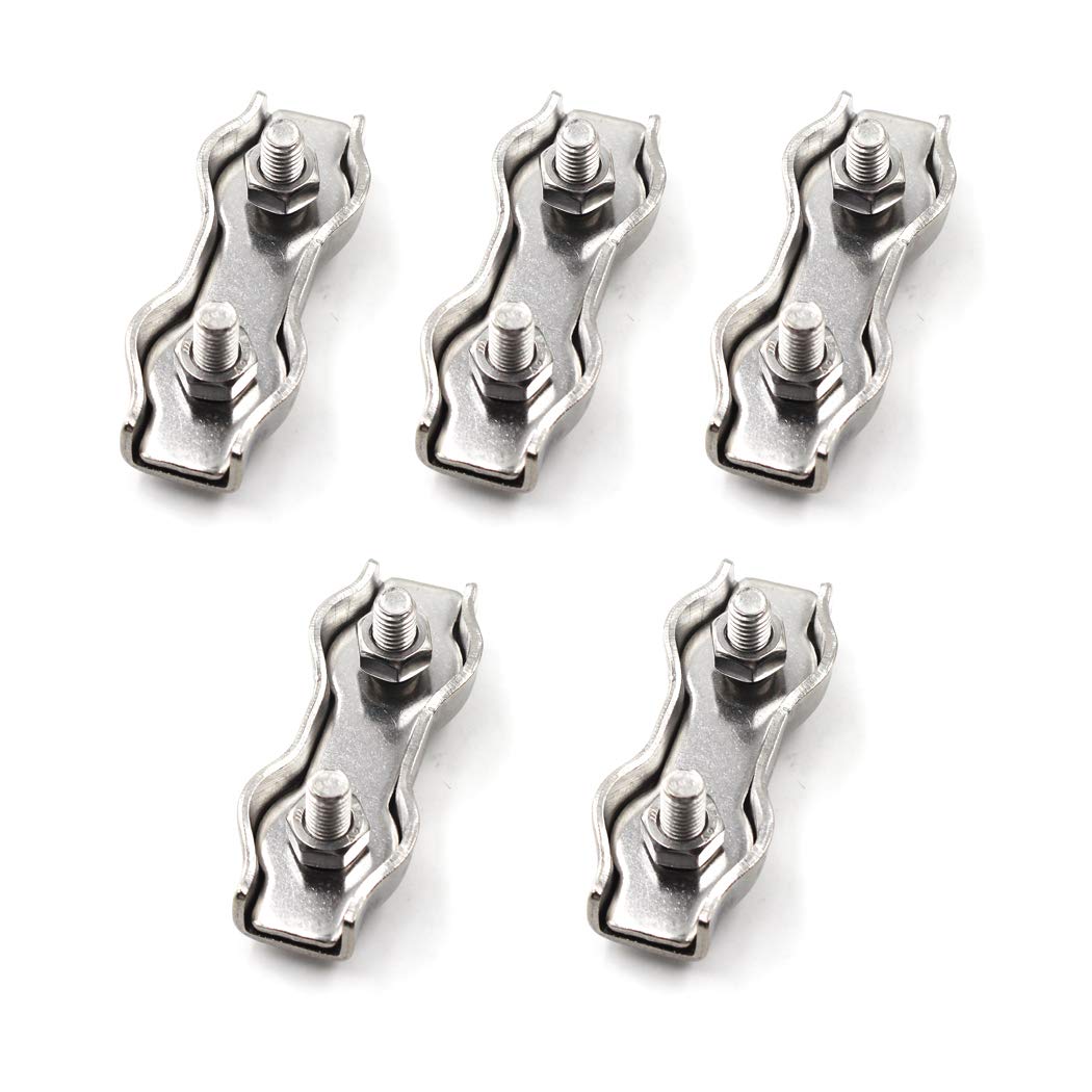 M6 304 Stainless Steel Duplex Wire Rope Clip Cable Clamps For Wire Cables (5PCS)
