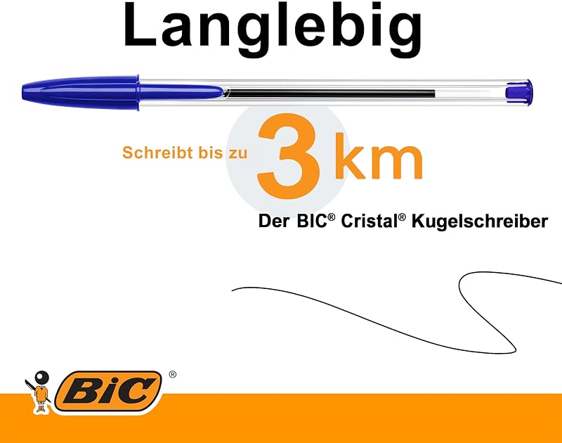 CRISTAL Original Kugelschreiber Blau, 0,32 mm Strichstärke, 50 Stück
