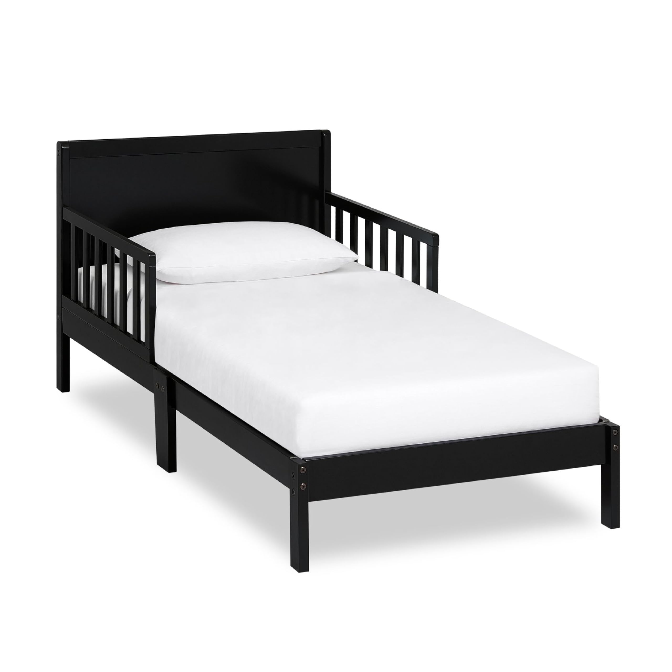 Photo 1 of Dream On Me Brookside Toddler Bed In Black, Greenguard Gold Certified, JPMA Certified, Low To Floor Design, Non-Toxic Finish, Safety Rails, Made Of Pinewood