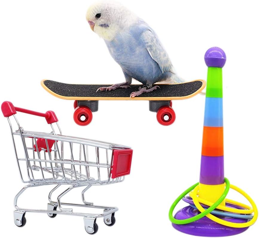 3 Pack Bird Parakeet Training Toys Parrot Ring Toys