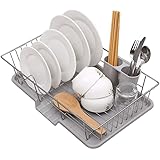 YOCrazy-US Direct Dish Drying Rack,Dish Racks with Drain Board Utensil Holder Stainless Steel Generic Plate Dishes Drainer for Kitchen Counter Over Sink Sturdy DrainBoard