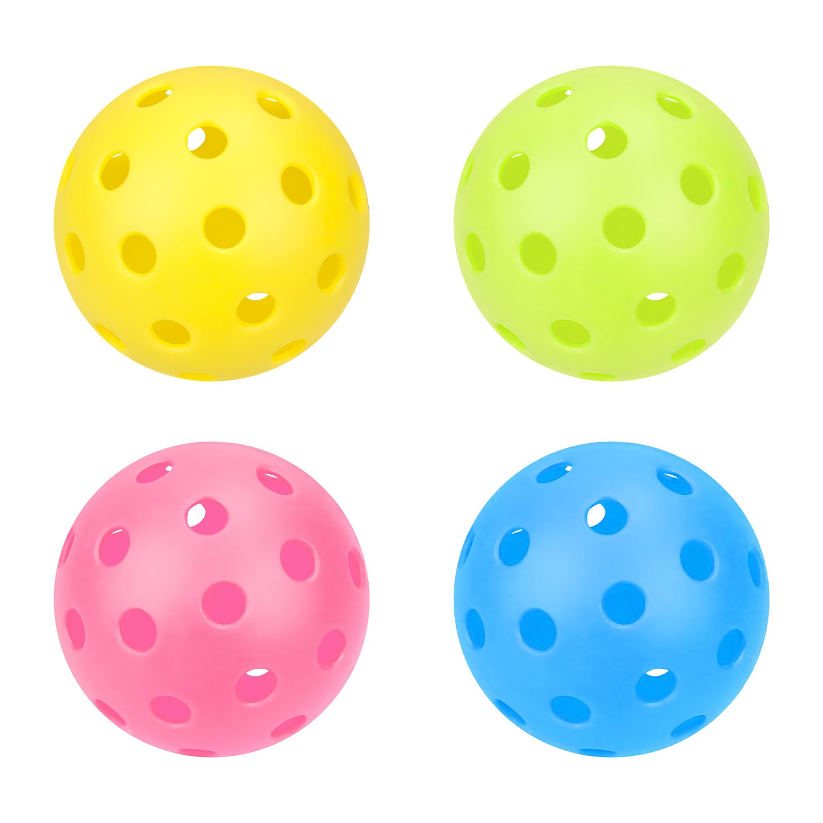 4 Pcs Pickleball Balls, Pickleball Balls Indoor Court with 40 Holes Pickleballs, Long-Lasting Performance, Good Balance, Bounce Stable, Outdoor or Indoor Sports Balls for Beginners and Professional