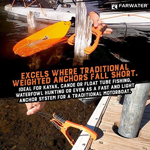 FARWATER Canoe Anchor Grip Boat, Float Tube & Kayak Fishing