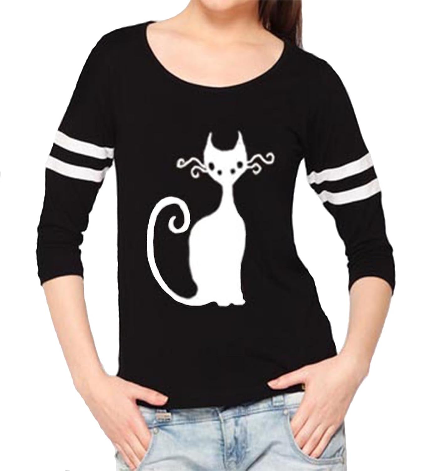 leotude women's cotton printed t-shirt 11_black_cat_p