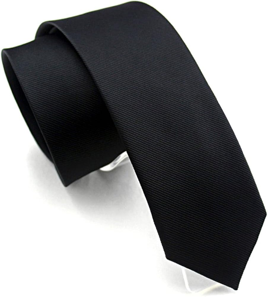 thin black tie look