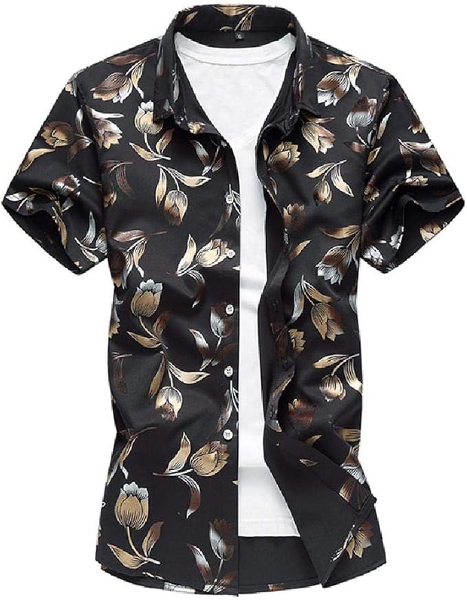 U/A Summer Men's New Men's Floral Shirt ShortSleeved Shirt Amazon.co
