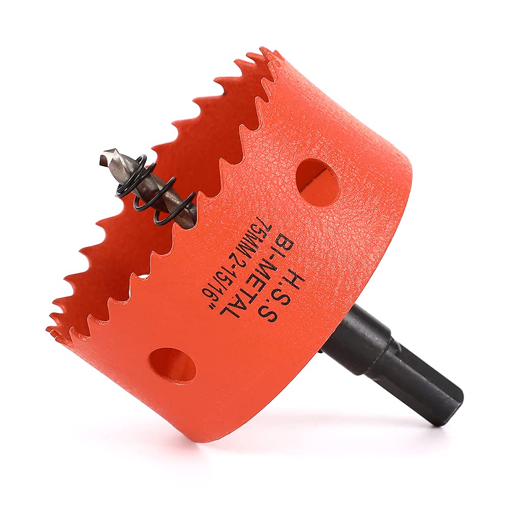 Dribotway 75mm 2-15/16'' Hole Saw, Bi-Metal Hole Saw Drill Bit High Speed Steel, Cutting Circular Holes, for Wood and Metal, Can Easily Drill Wood, Plastic, Plywood, Thin Metal