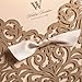Jofanza Square Gold Laser Cut Wedding Invitations with Lace Bow Hollow Favors Invitation for Engagement Marriage Bridal Shower Birthday Card (Set of 50 pieces)