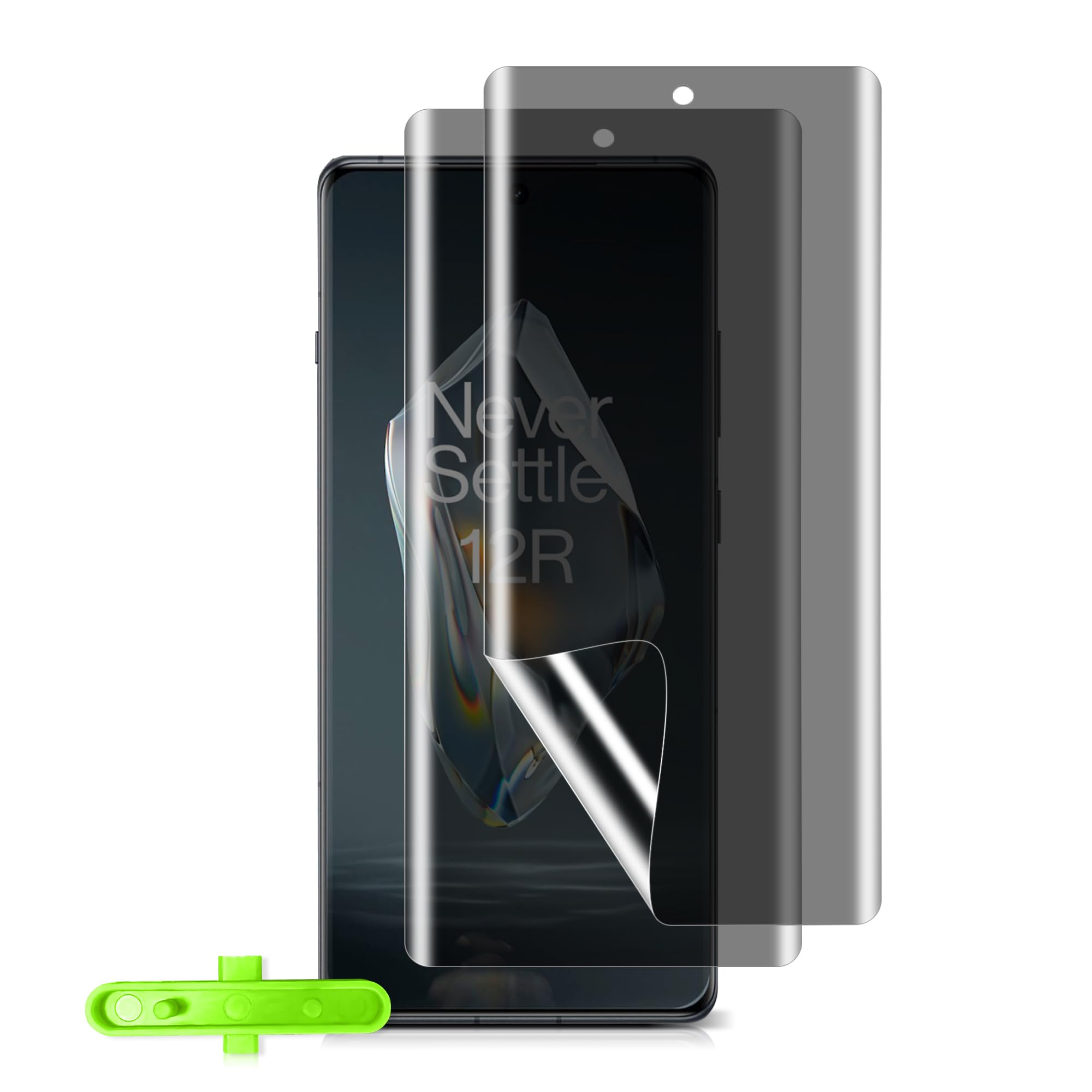 MiRowy Privacy Screen Protectors for OnePlus 12R, 【2 Pieces】 Privacy Screen Protection with Installation Tool, Anti Spy Soft TPU Protective Film for OnePlus 12R