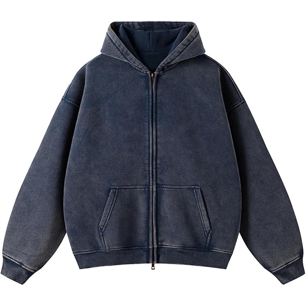 Amazon.com: Dynict Men's Zip-Up Hoodies Solid Hip-Hop Y2K Oversize