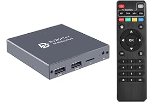 FNETIC 4K Digital Media Player, TV MP4 Video Player with HDMI/AV/Optical Output, Mini HD Media Players for USB Drive/Micro SD Card, Digital Signage, H.265/HEVC, Auto Playback (Grey)