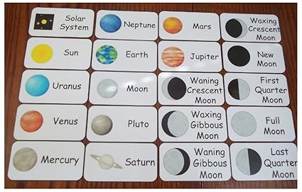 Amazoncom Unbranded Solar System Flash Cards Preschool And