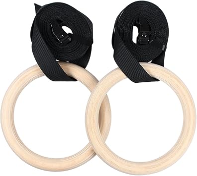 passfeel – Anillas de gimnasia. 32 mm/28 mm de diámetro de madera ...