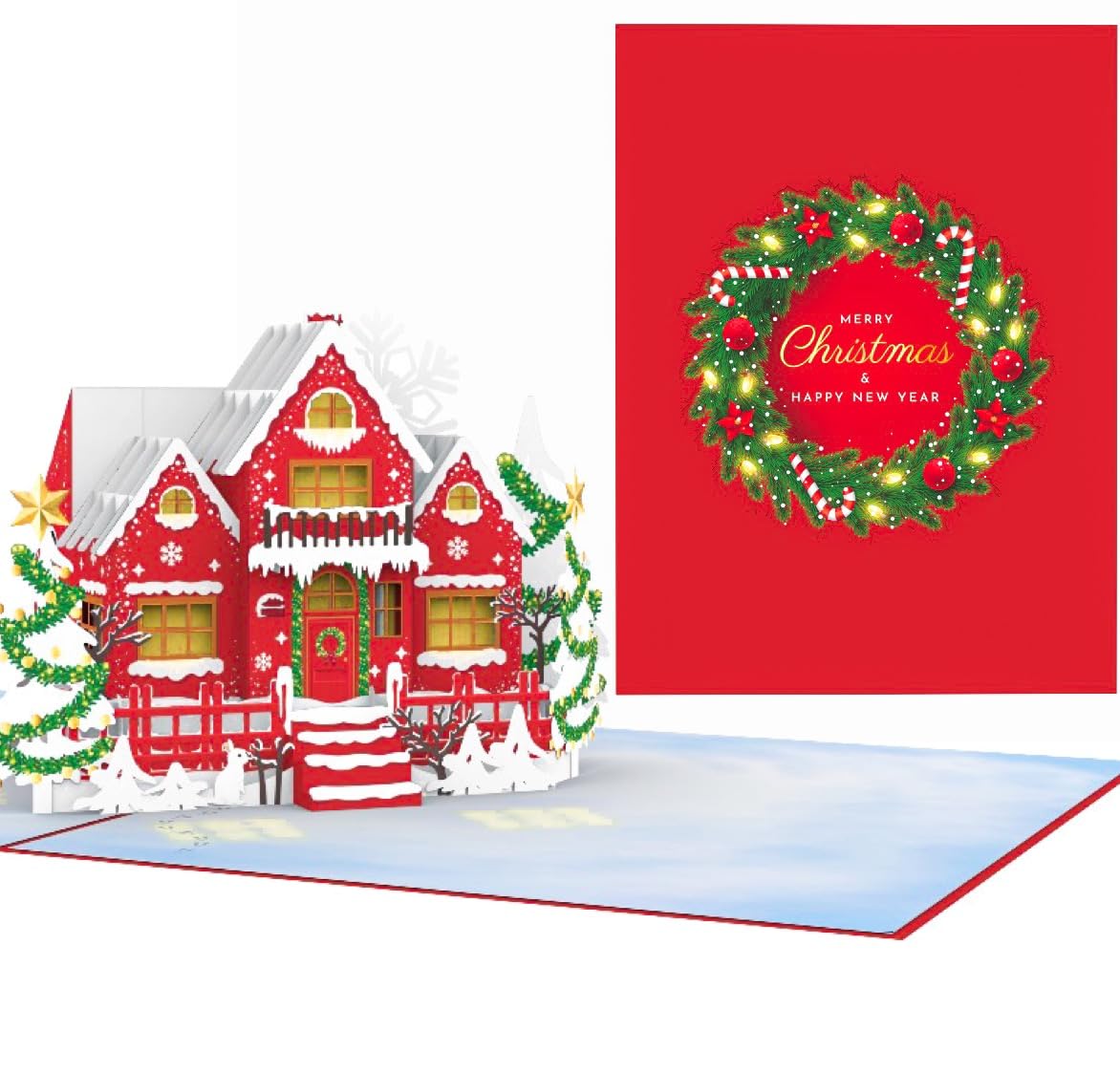 PopLife® Home for Christmas 3D Pop Up Card - 3D Holiday Greeting, Merry Christmas card, Cozy House Card for Friends and Family - for Mom, for Grandma, for Dad, for Teacher, for Daughter