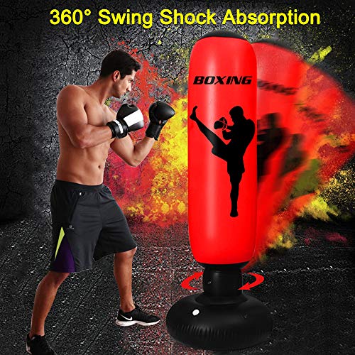 Inflatable Punching Bag for Kids and Adults, 63Inch Punching Bag
