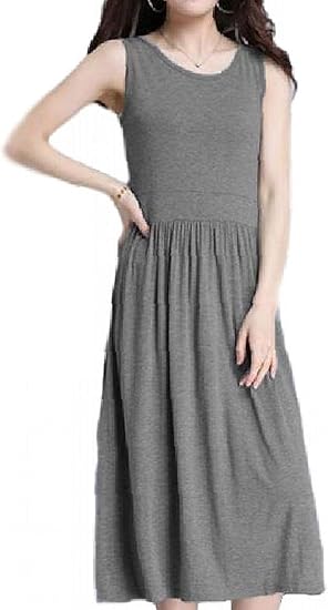 Amazon Co Jp トーアソーア Toasoa ノースリーブ マキシワンピース マキシ レディース パジャマ リラックス マタニティ 綿 部屋着 春 夏 サマー エレガント ロング丈 ワンピース 021 グレー 服 ファッション小物