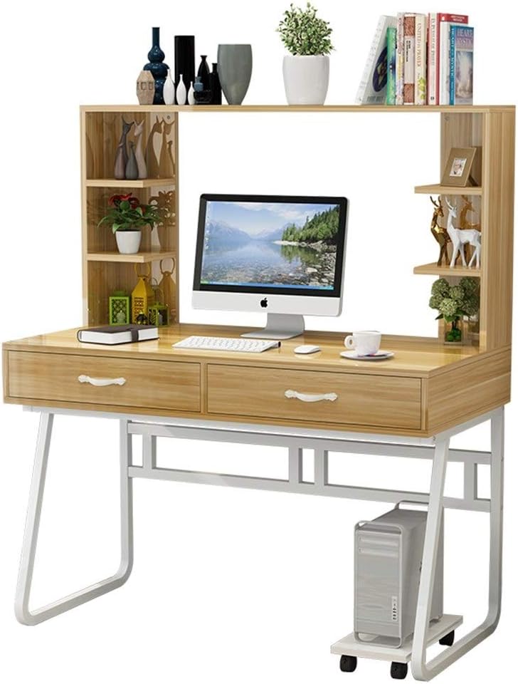 KEHUITONG Computer Desk Bookcase Combination, Modern Minimalist Multi-function Household One Desk, Bedroom Student Children Study Table practical and durable, (Size : 1.2m)