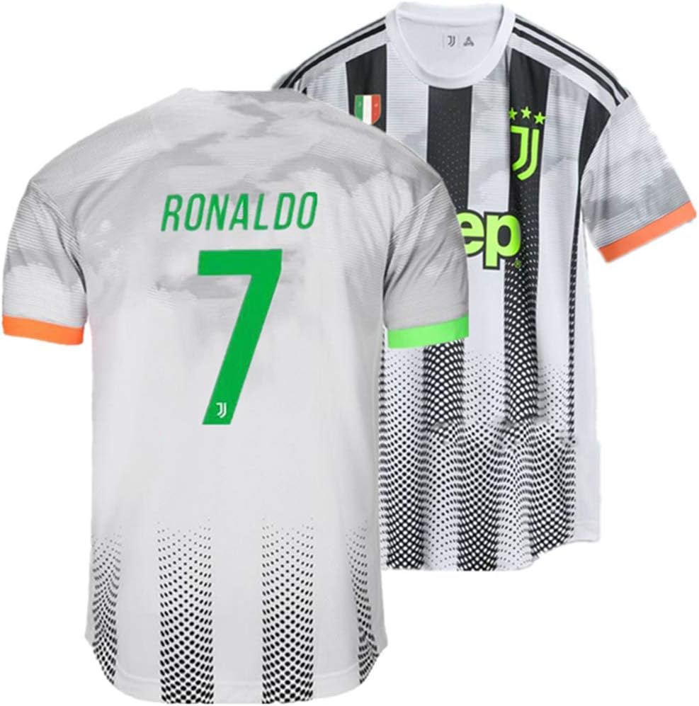RNLDJS Special Edition Juventus 7 Ronaldo Jersey Home Soccer Jersey for Mens Black/Grey