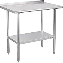 Profeeshaw Stainless Steel Prep Table NSF Ommerial Work Table With