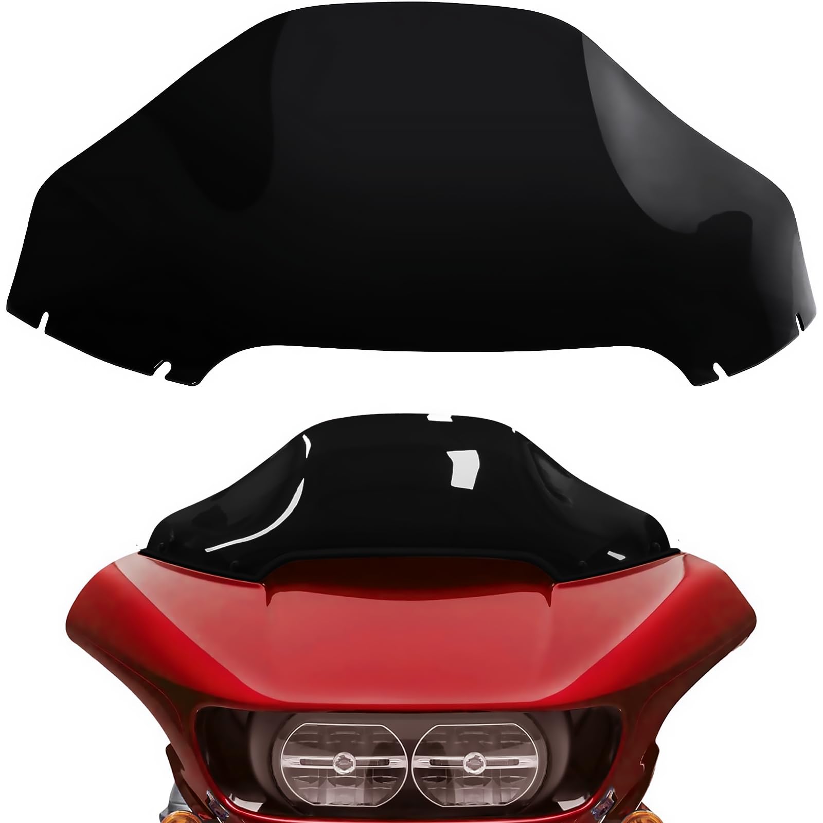 Photo 1 of 13inch Windshield, Fit for Harley Davidson Road Glide FLTRX 2015-2023 CVO Road Glide Limited 3 Motorcycle Windscreen Splitter Wind shield, Black