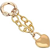 Bremorou Purse Charms Gold Heart Padlock Bag Charms Delicate Gold Heart Shaped Keychains Accessories Fashion Bag Accessories For Women Handbag Purse Charm