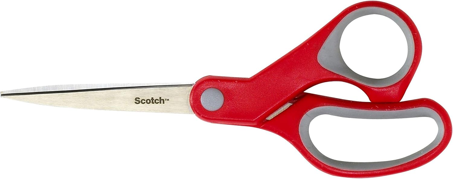 Scotch Multi-Purpose Scissor, 8 Inch, 2 Pack (1428-2), Red/Gray : Office Products