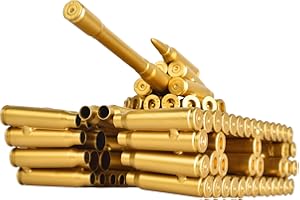 ingpro Bullet Shell Casing Shaped Army Tank Metal Sculpture, Army Gift for Men, Home,Office Desktop Decorations (Medium Tank)