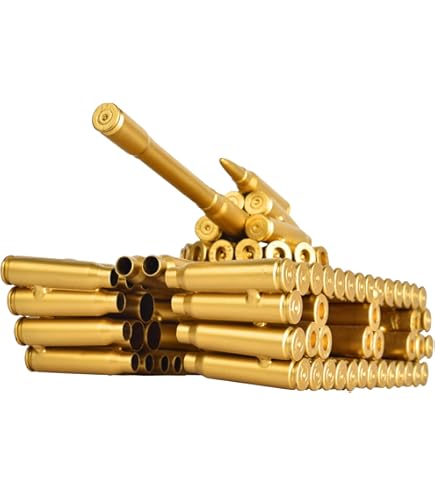 Escultura Tanque Militar De Metal Con Ruedas - Decoración Única Hecha A Mano