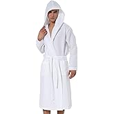 SEYANTE Organic GOTS Certified Turkish Cotton Waffle Robe – Relaxed Kimono or Hooded Spa Bathrobe with Same-Color Piping