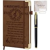 Music Gifts for Women Musician Prayer Leather Journal Notebook 200 Pages A5 Lined with Inner Pocket and Pen Music Lover Gifts Music Themed Gifts Appreciation Gift for Music Teacher Student