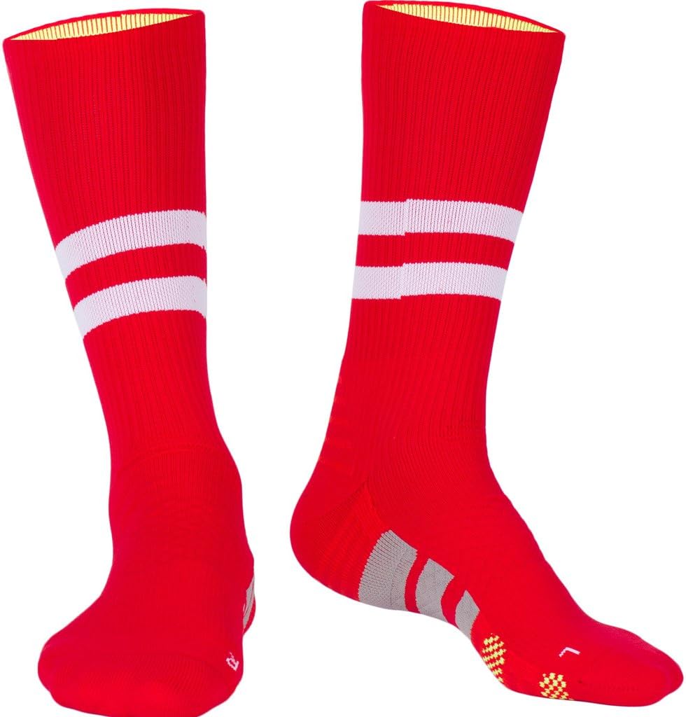 Foclassy Men's Compression Socks Athletic Cushioned Crew Socks Over the Calf 10-13,breathable,Moisture