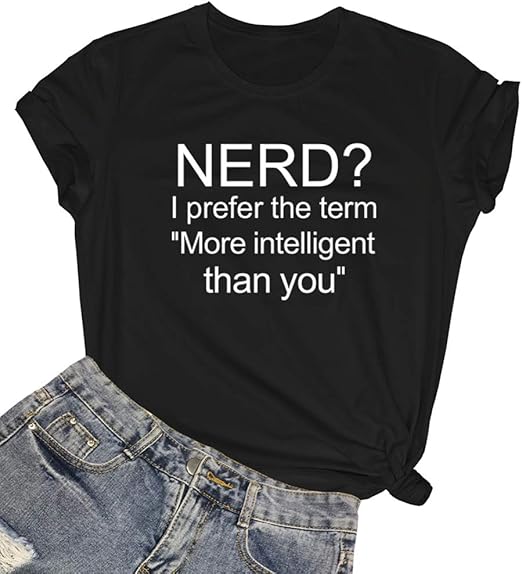 Rosepark Women Nerd Funny Printing Graphic T Shirt At Amazon