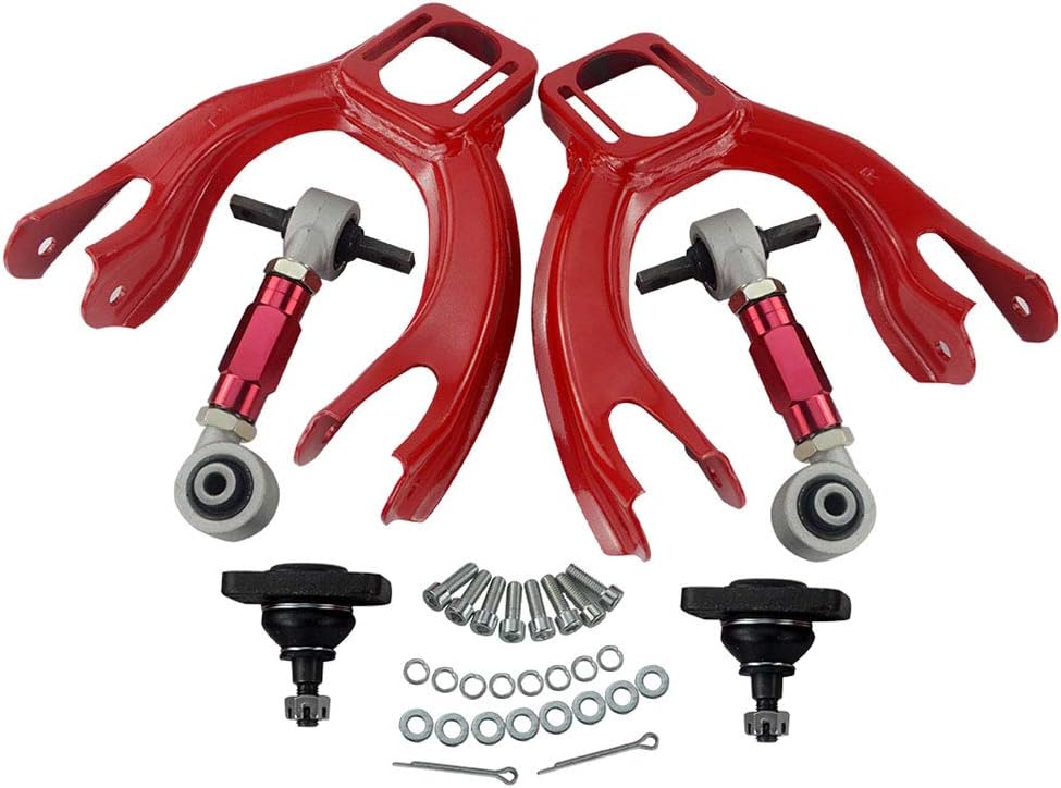 Car Front Upper Control Arms Tube Camber Kit, Compatible with 1992, 1993, 1994, 1995 Civic All Models, Adjustable Rear Camber Arms Auto Garage Tools